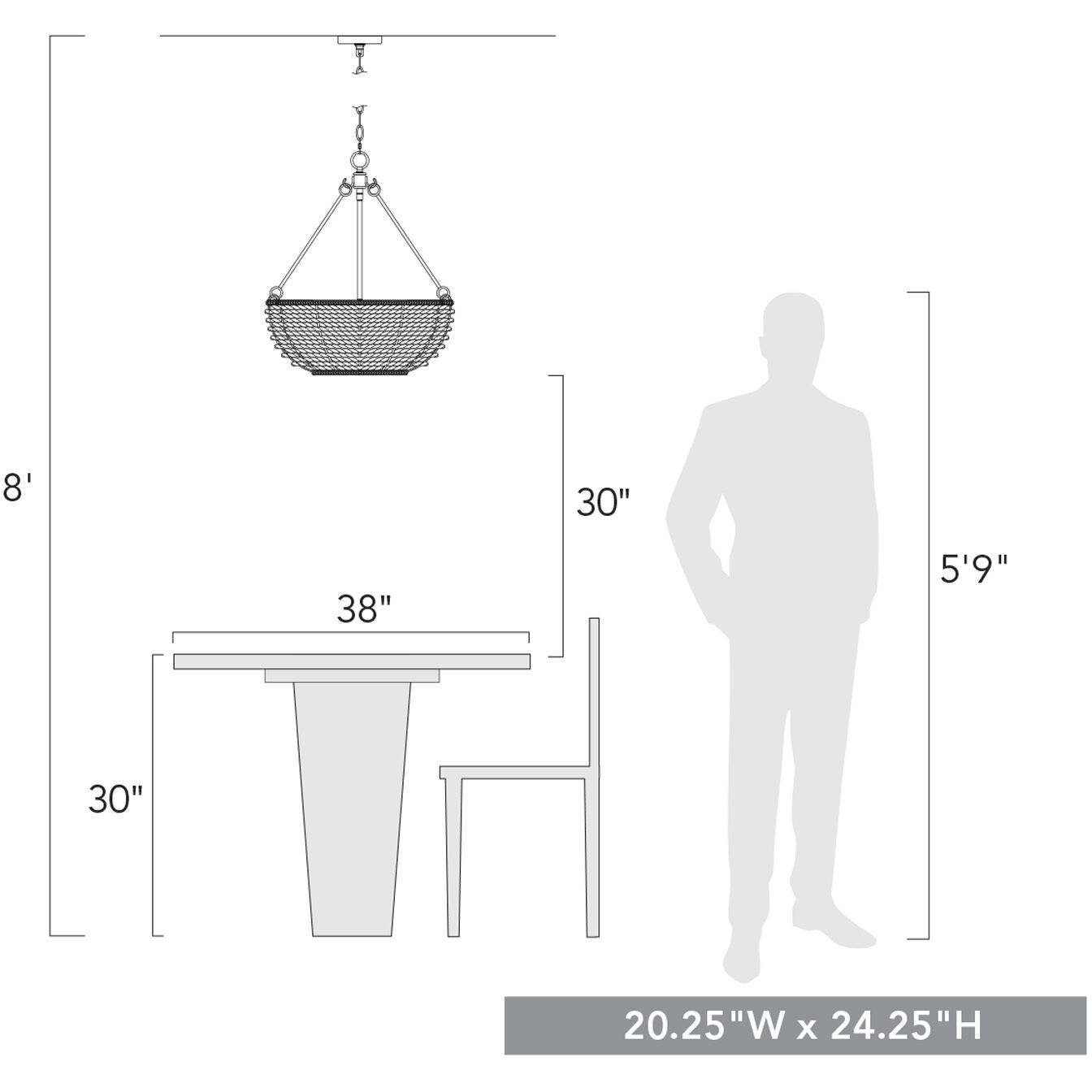 Hathaway 4 Light 20.25 inch Matte Black Pendant Ceiling Light