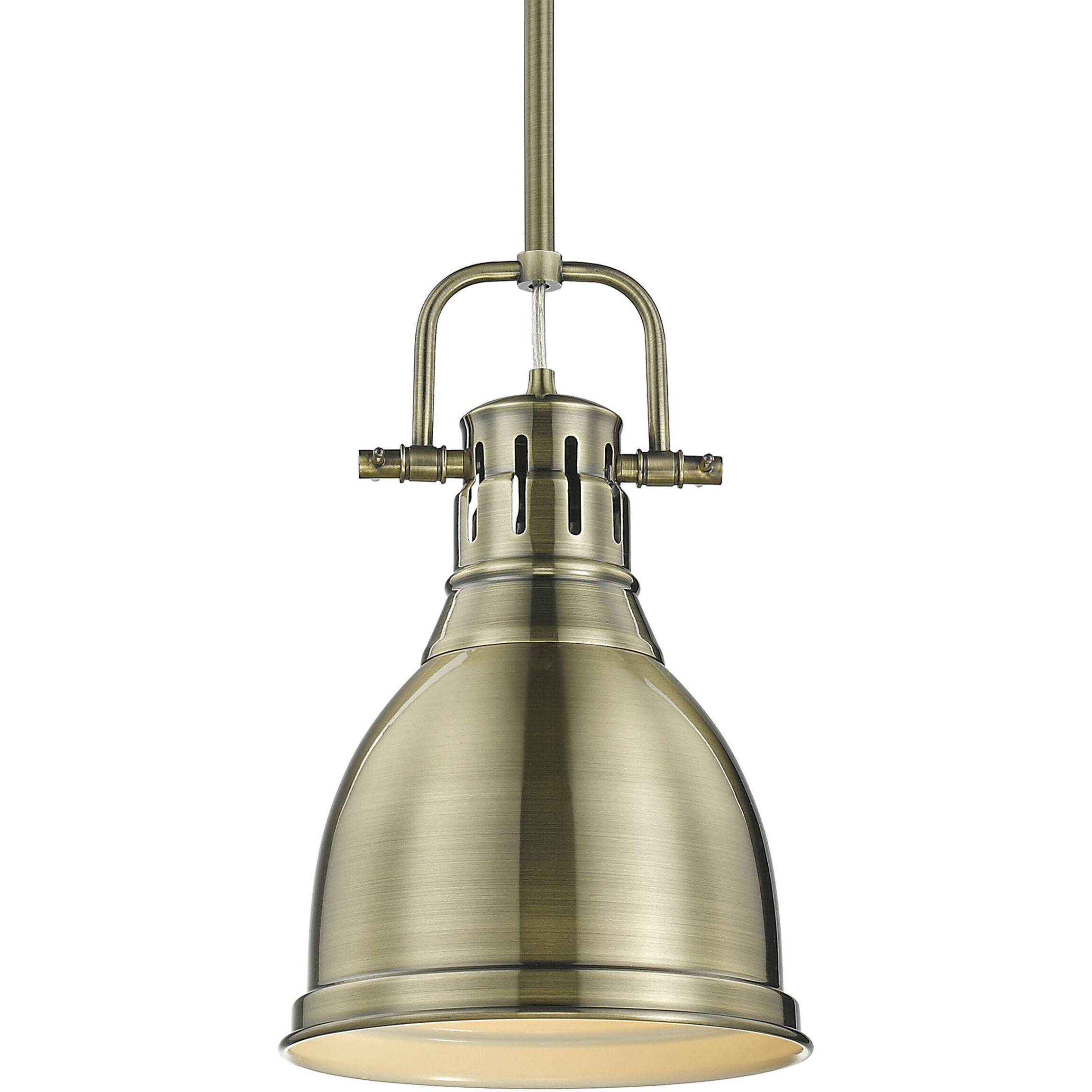 Yep Duncan Pendant Ceiling Light in Aged Brass, Seafoam, Small