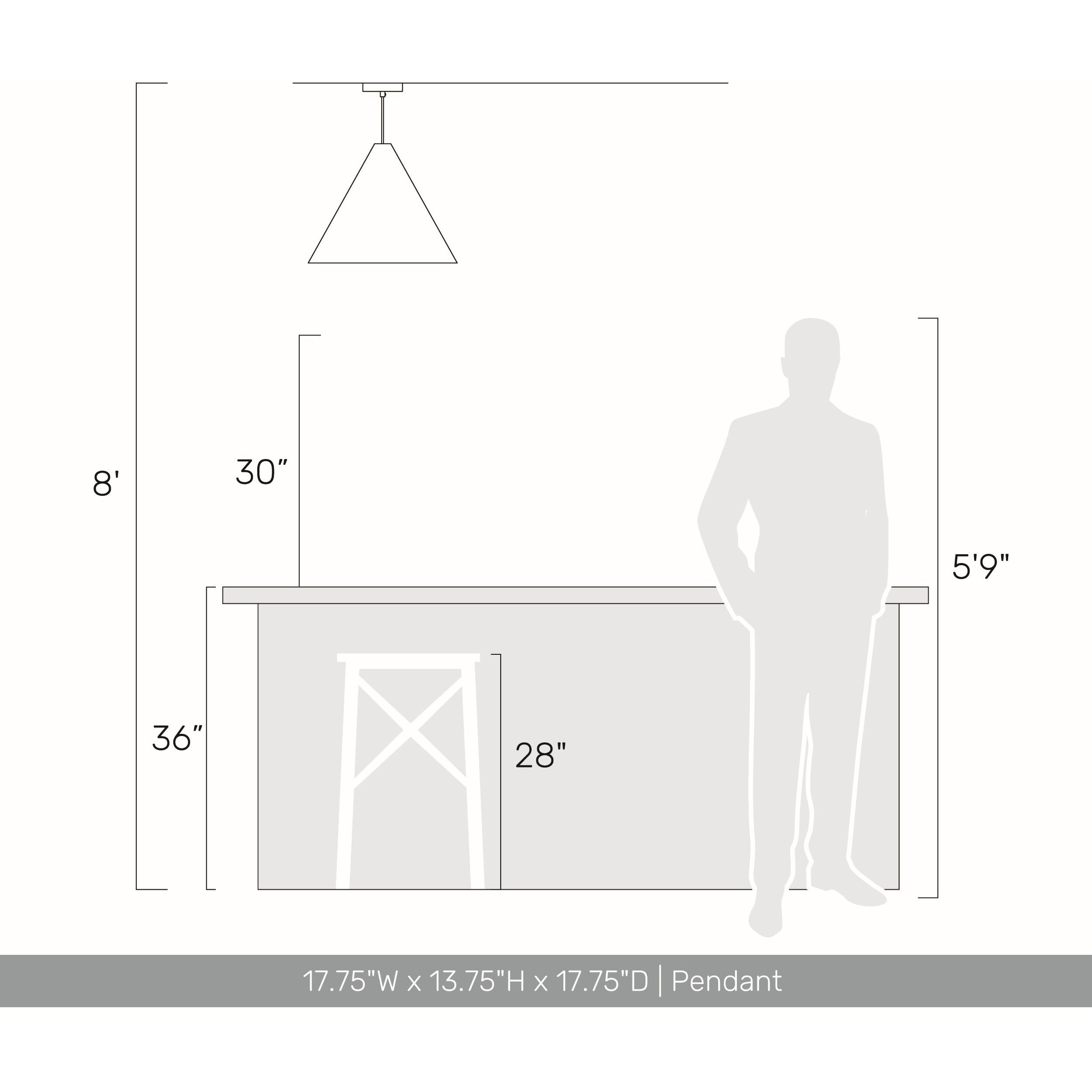 Conique Pendant Ceiling Light in Dark Walnut