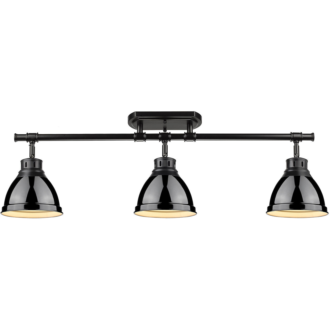 Yep Duncan 3 Light 35.38 inch Matte Black Semi-Flush Mount Ceiling Light, Track Light