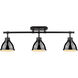 Yep Duncan 3 Light 35.38 inch Matte Black Semi-Flush Mount Ceiling Light, Track Light