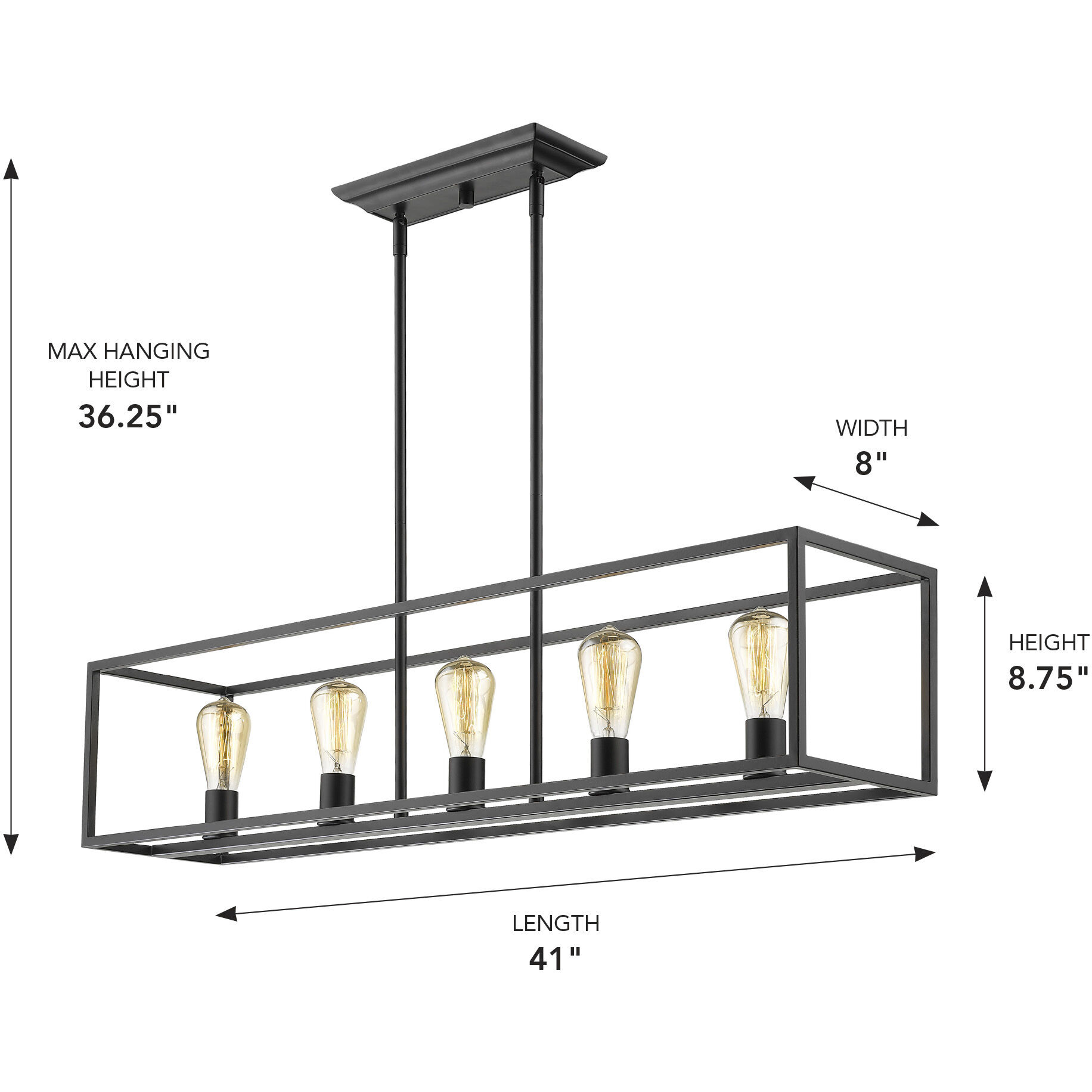 Wesson Island Light Ceiling Light in Matte Black