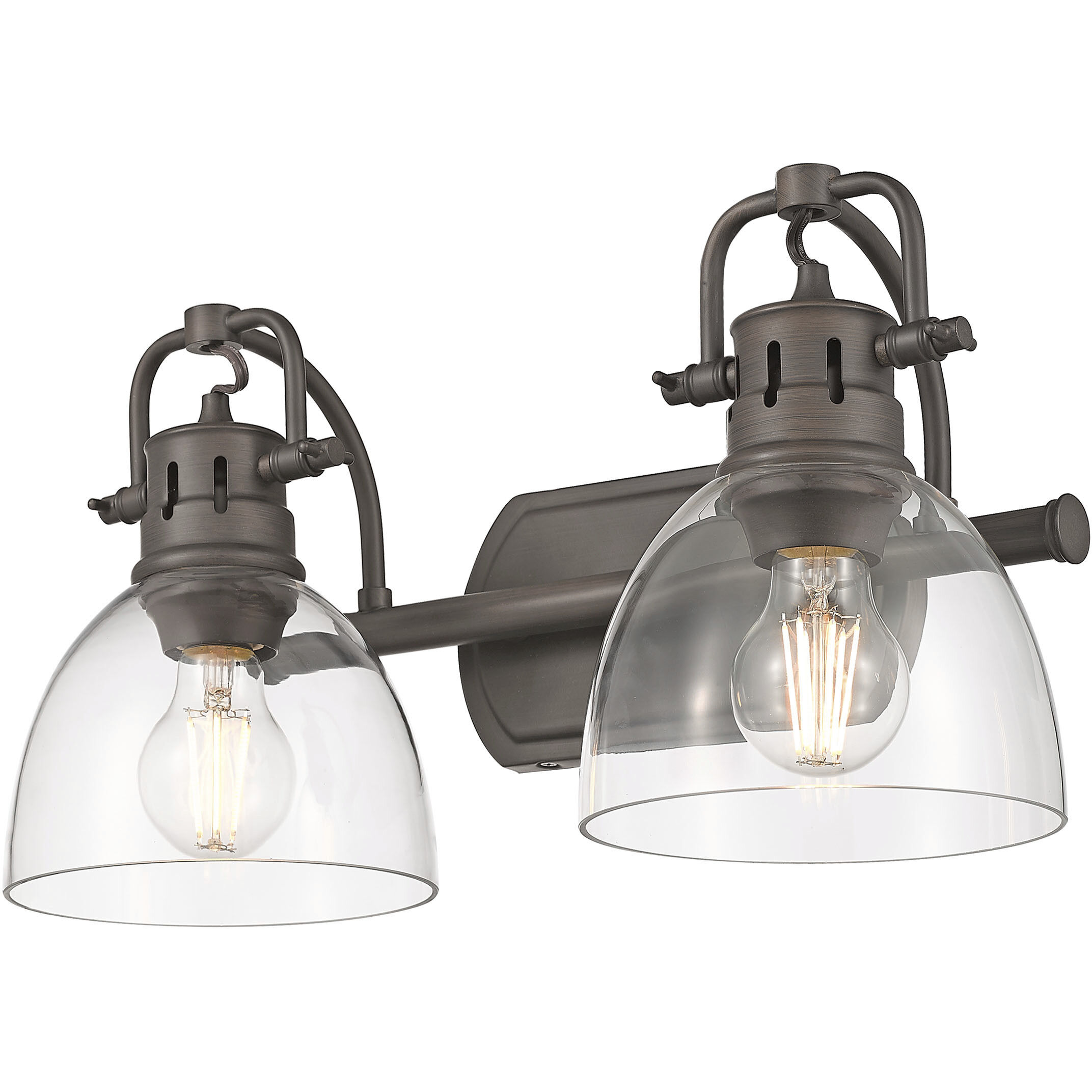 Yep Duncan Vanity Wall Light in Rubbed Bronze, Clear Glass