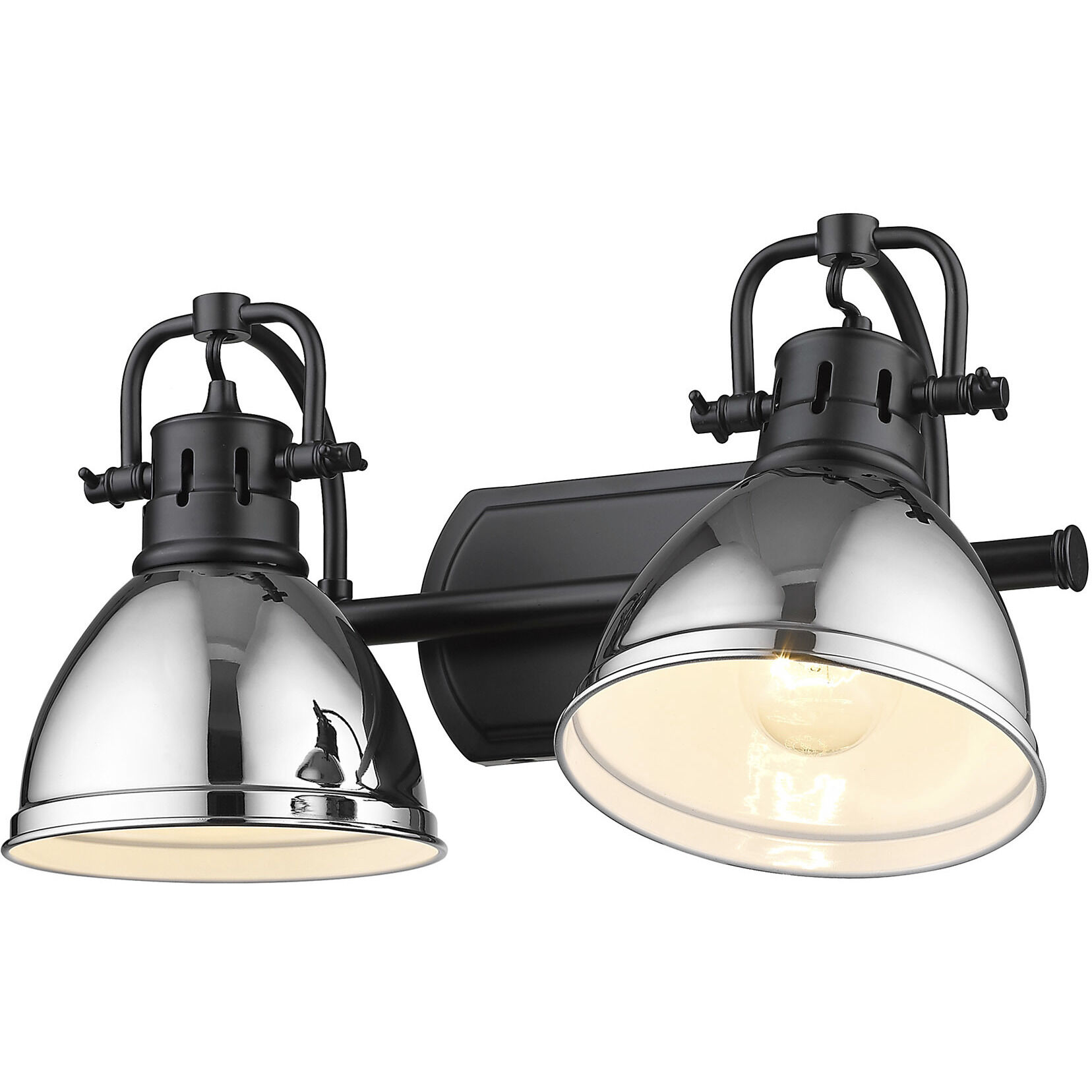 Yep Duncan Vanity Wall Light in Matte Black, Chrome