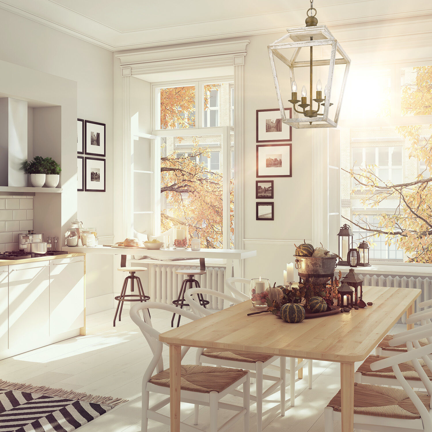 Haiden 4 Light 15.75 inch Burnished Chestnut Pendant Ceiling Light, Caged