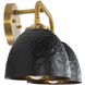 Shepard 2 Light 15.5 inch Modern Brass Vanity Light Wall Light in Matte Black
