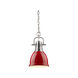 Duncan 1 Light 8.88 inch Pewter Mini Pendant Ceiling Light in Red