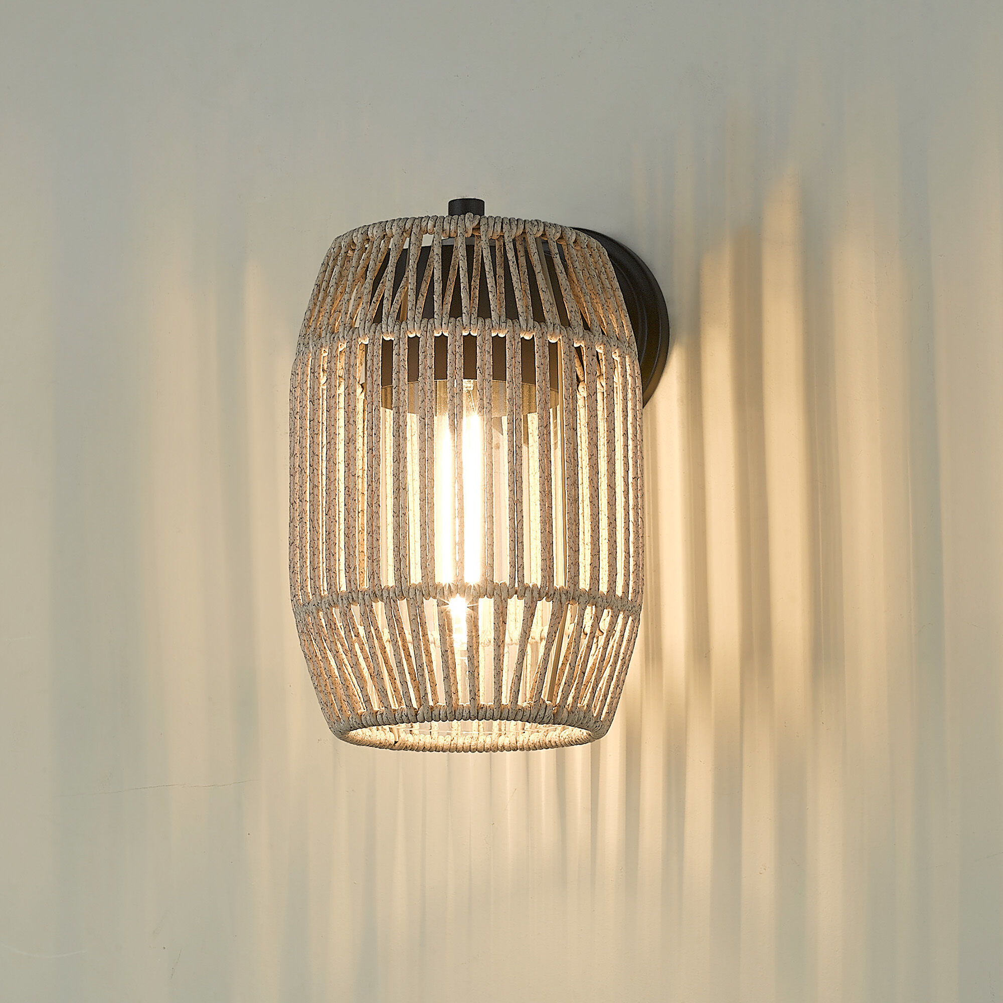 Seabrooke 1 Light 12.38 inch Natural Black Outdoor Wall