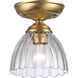 Audra 1 Light 6.88 inch Brushed Champagne Bronze Semi-Flush Ceiling Light