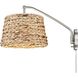 Ryleigh Articulating Wall Sconce Wall Light in Pewter, Woven Sweet Grass