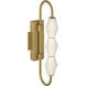 Geode 3 Light 21.5 inch Satin Brushed Gold Outdoor Wall Light