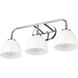 Zoey 3 Light 24.5 inch Chrome Bath Vanity Light Wall Light in Matte White
