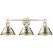 Orwell 3 Light 27.25 inch Pewter Vanity Light Wall Light in Aged Brass