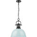 Yep Duncan 1 Light 14 inch Matte Black Pendant Ceiling Light in Seafoam, Large