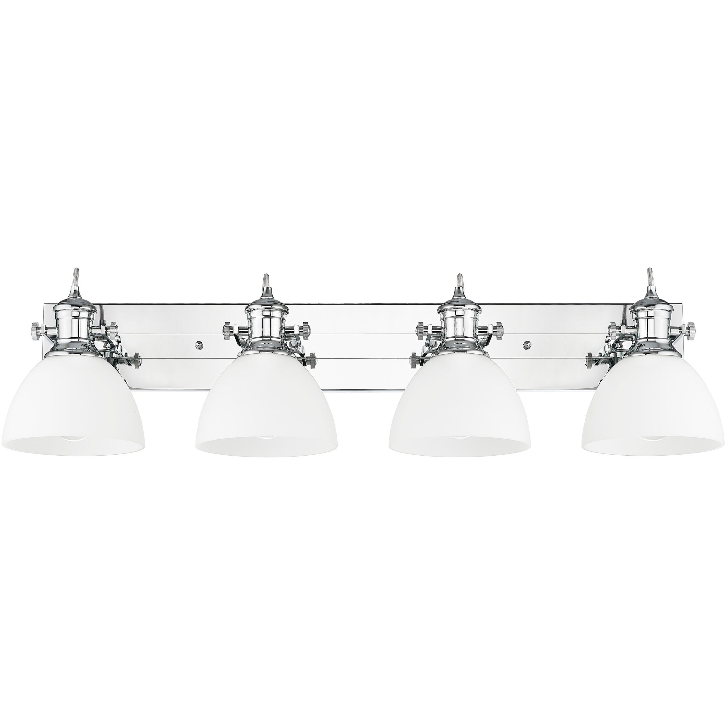Yep Hines Vanity Wall Light in Chrome, Opal Glass