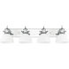 Yep Hines Vanity Wall Light in Chrome, Opal Glass