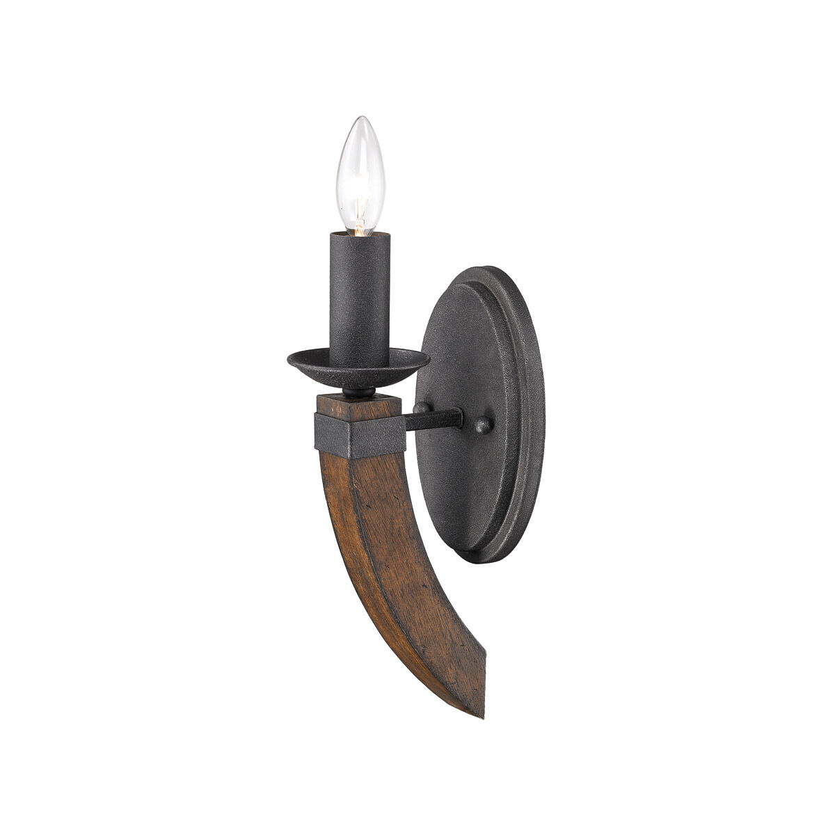 Madera 1 Light 5 inch Black Iron Wall Sconce Wall Light