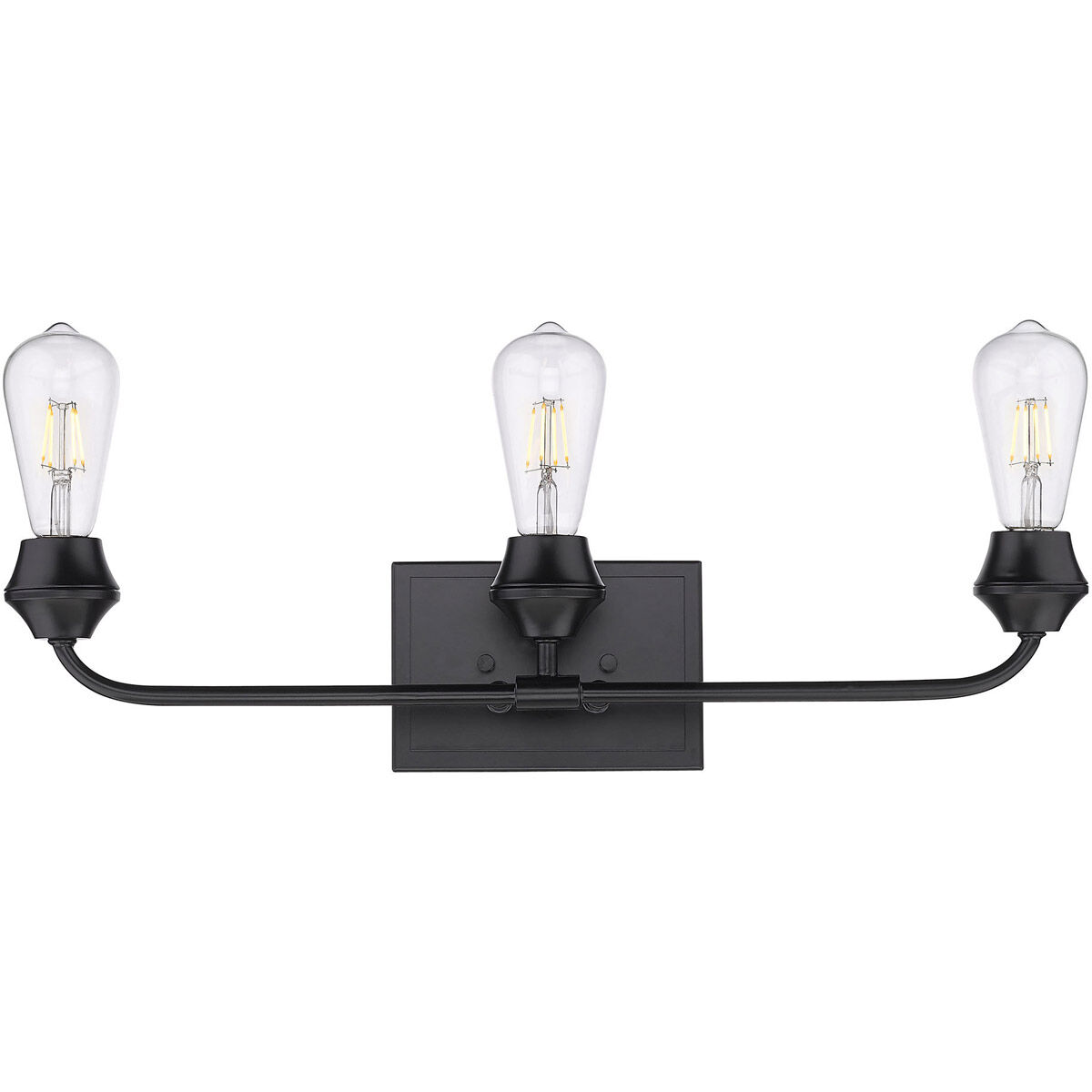 Ormond 3 Light 24 inch Matte Black Bath Vanity Wall Light