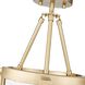 Aenon 3 Light 16.5 inch Brushed Champagne Brass Semi-Flush Mount Ceiling Light