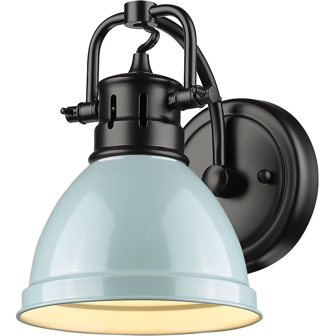 Yep Duncan Vanity Wall Light in Matte Black, Seafoam