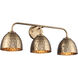 Shepard 3 Light 24.63 inch Modern Brass Vanity Light Wall Light