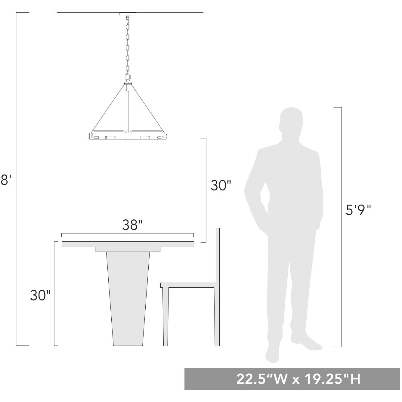 Vaughn Pendant Ceiling Light in Natural Black/Aged Brass, Medium