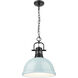 Yep Duncan Pendant Ceiling Light in Matte Black, Seafoam, Large