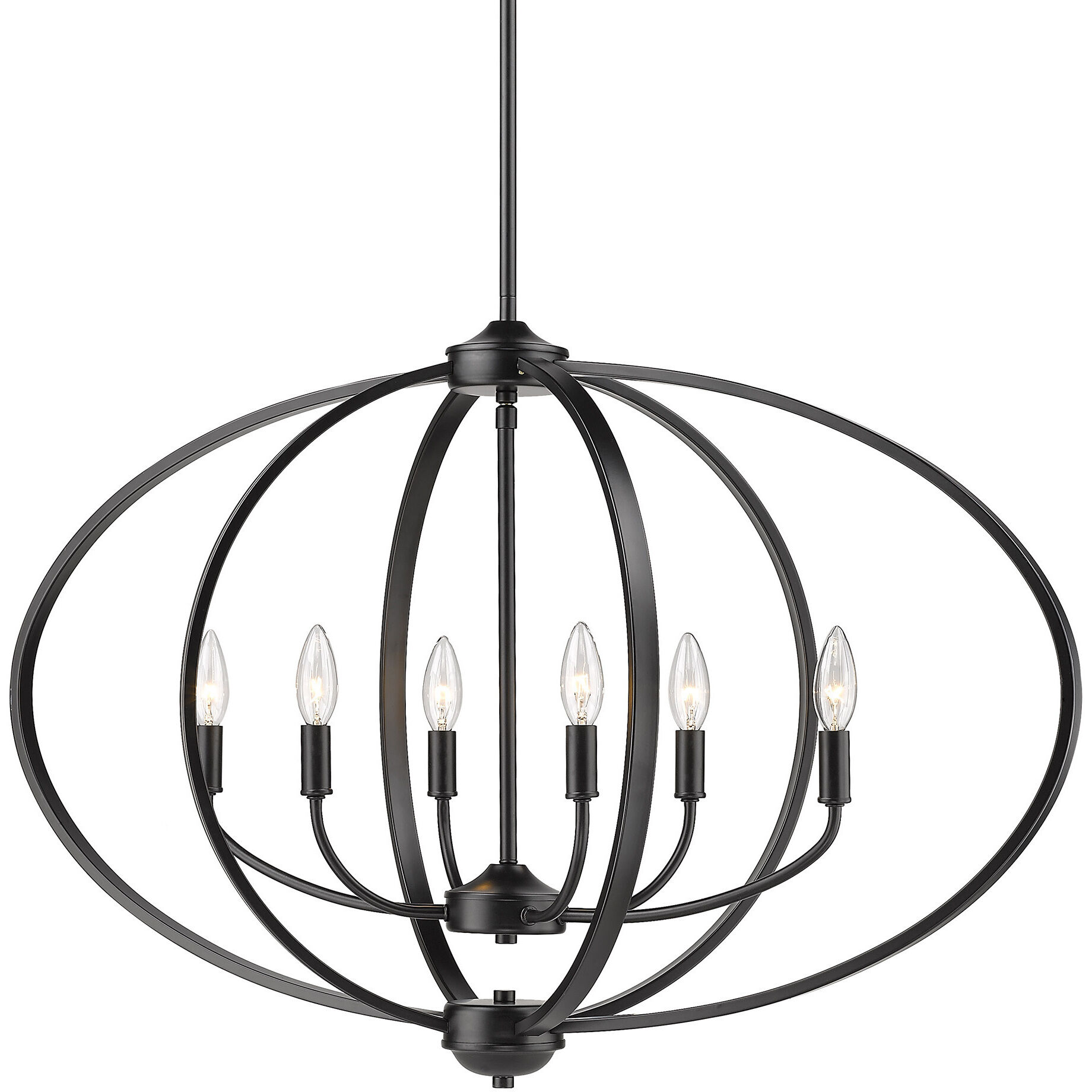 Colson Island Light Ceiling Light in Matte Black, No Shade