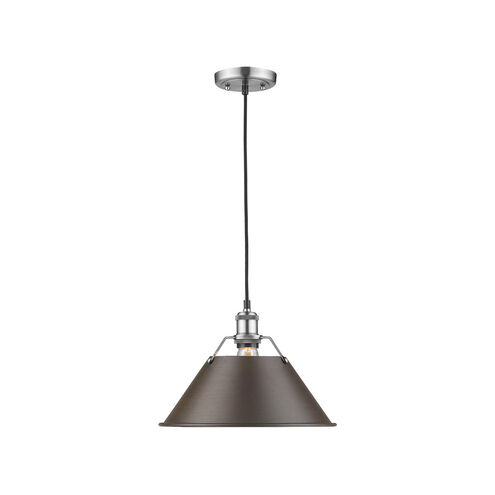 Orwell 1 Light 14 inch Pewter Pendant Ceiling Light in Rubbed Bronze, Damp