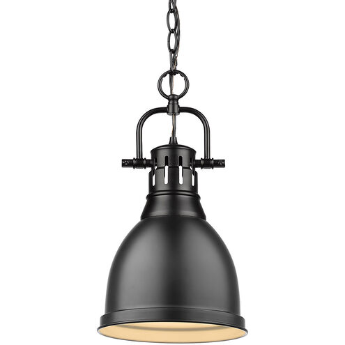 Duncan 1 Light 9 inch Matte Black Mini Pendant Ceiling Light, Small