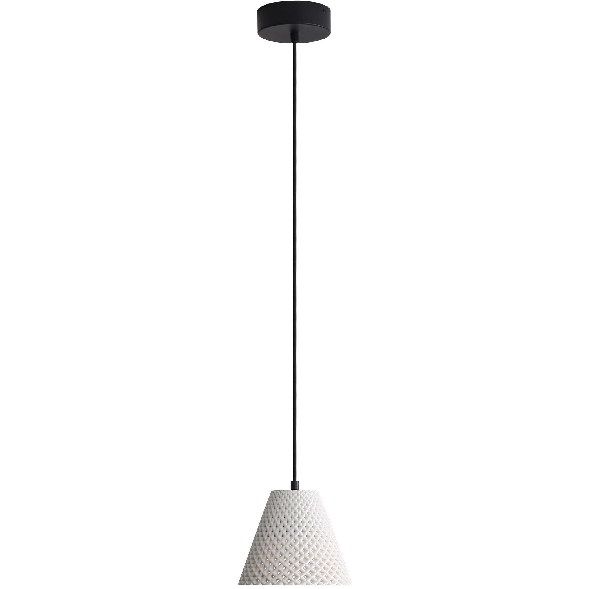 Clarus Pendant Ceiling Light in White Sandstone Cement
