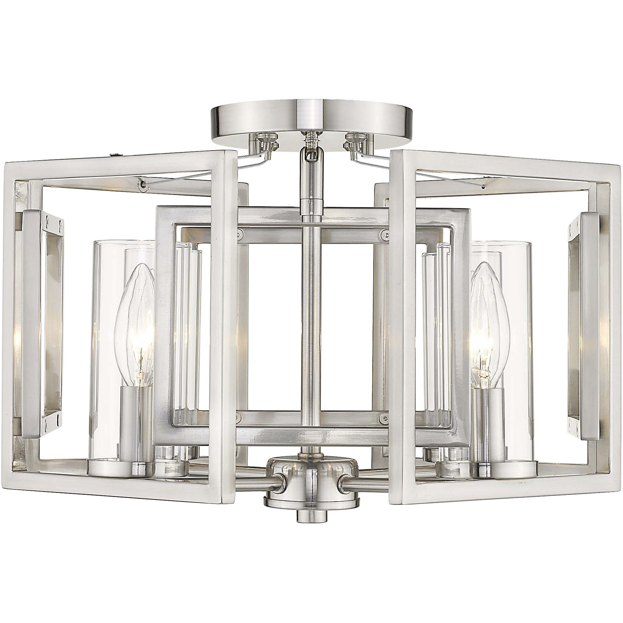 Marco 4 Light 16 inch Pewter Semi-Flush Mount Ceiling Light, Convertible