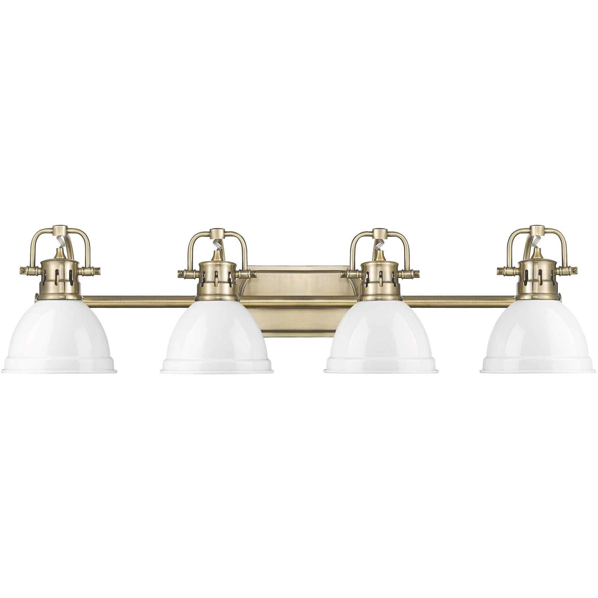 Yep Duncan Vanity Wall Light in Aged Brass, White