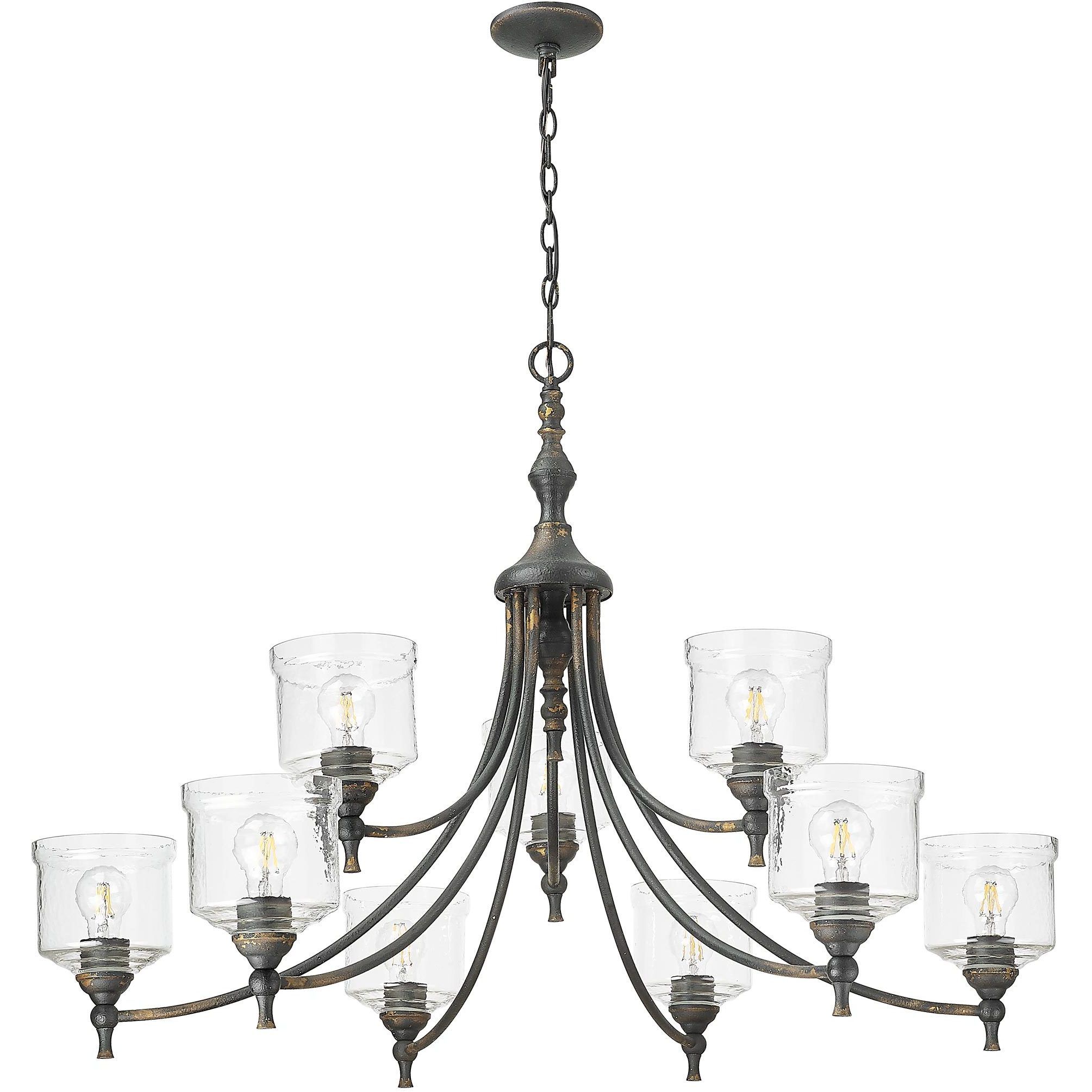 Keating 44 inch 60.00 watt Antique Black Iron Chandelier Ceiling Light