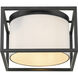 Manhattan 2 Light 12 inch Matte Black Flush Mount Ceiling Light, Damp
