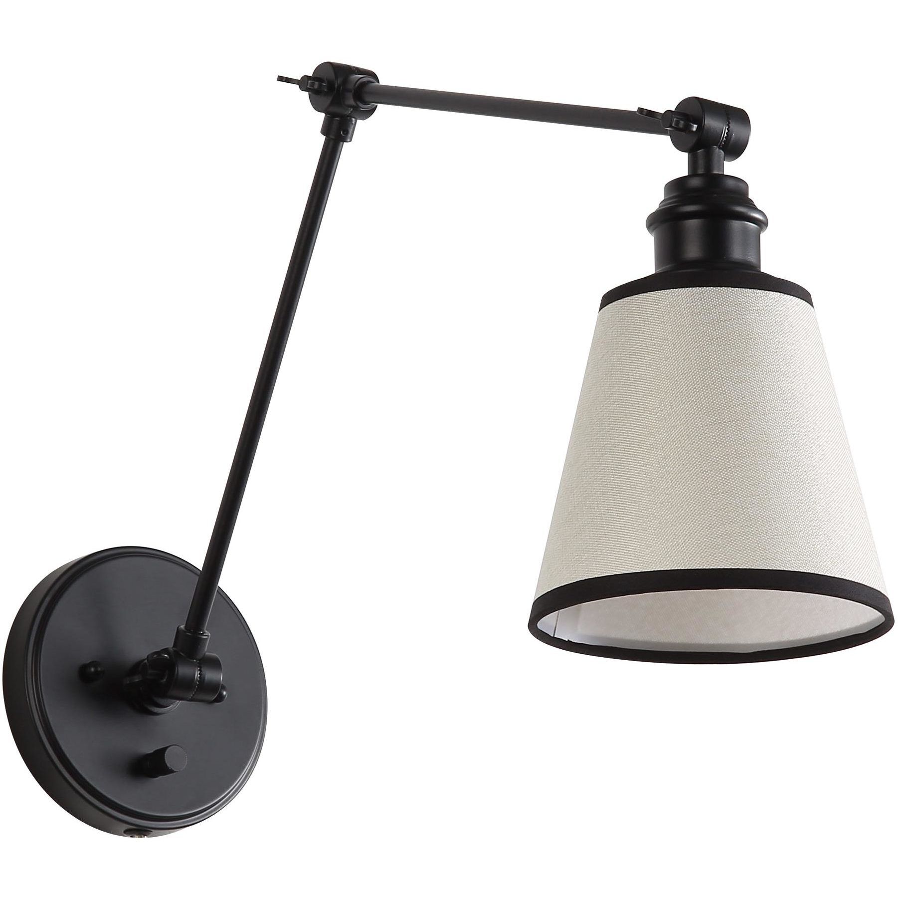Yep Equinox 1 Light 5.88 inch Matte Black Swing Arm Wall Lamp Wall Light in White with Black Trim