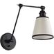 Yep Equinox 1 Light 5.88 inch Matte Black Swing Arm Wall Lamp Wall Light in White with Black Trim