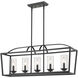 Mercer Island Light Ceiling Light in Seeded Glass, Matte Black/Matte Black