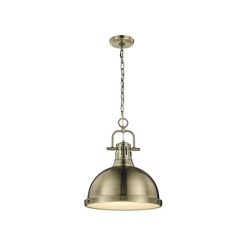 Duncan 1 Light 14 inch Aged Brass Pendant Ceiling Light, Large