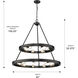 Castile 32 inch 60.00 watt Matte Black Chandelier Ceiling Light