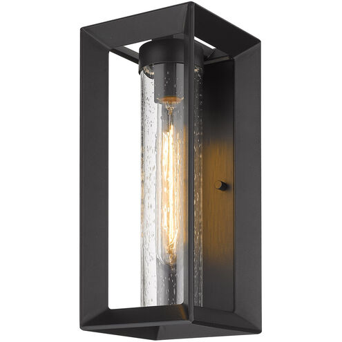 Smyth 1 Light 14 inch Natural Black Outdoor Wall Mount in Seeded Glass