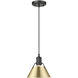 Orwell 1 Light 7.5 inch Matte Black Pendant Ceiling Light in Brushed Champagne Bronze