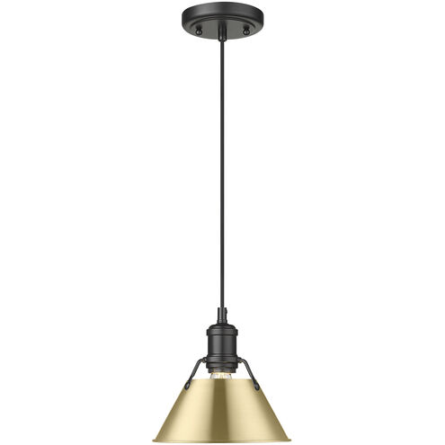 Orwell 1 Light 7.5 inch Matte Black Pendant Ceiling Light in Brushed Champagne Bronze