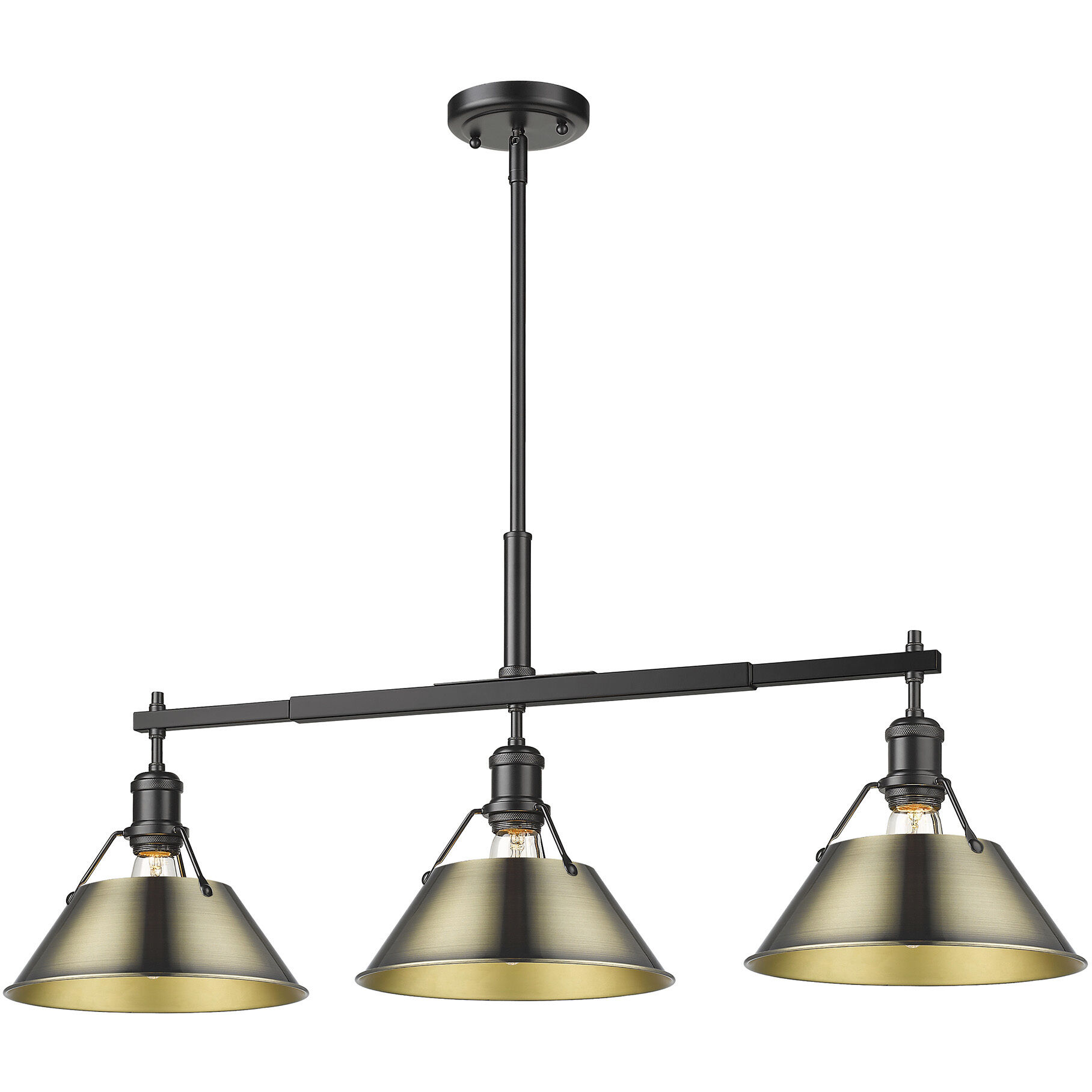 Yep Orwell Island Light Ceiling Light in Matte Black, Aged Brass