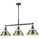 Yep Orwell Island Light Ceiling Light in Matte Black, Aged Brass