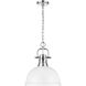 Yep Duncan 1 Light 14 inch Chrome Pendant Ceiling Light in Matte White