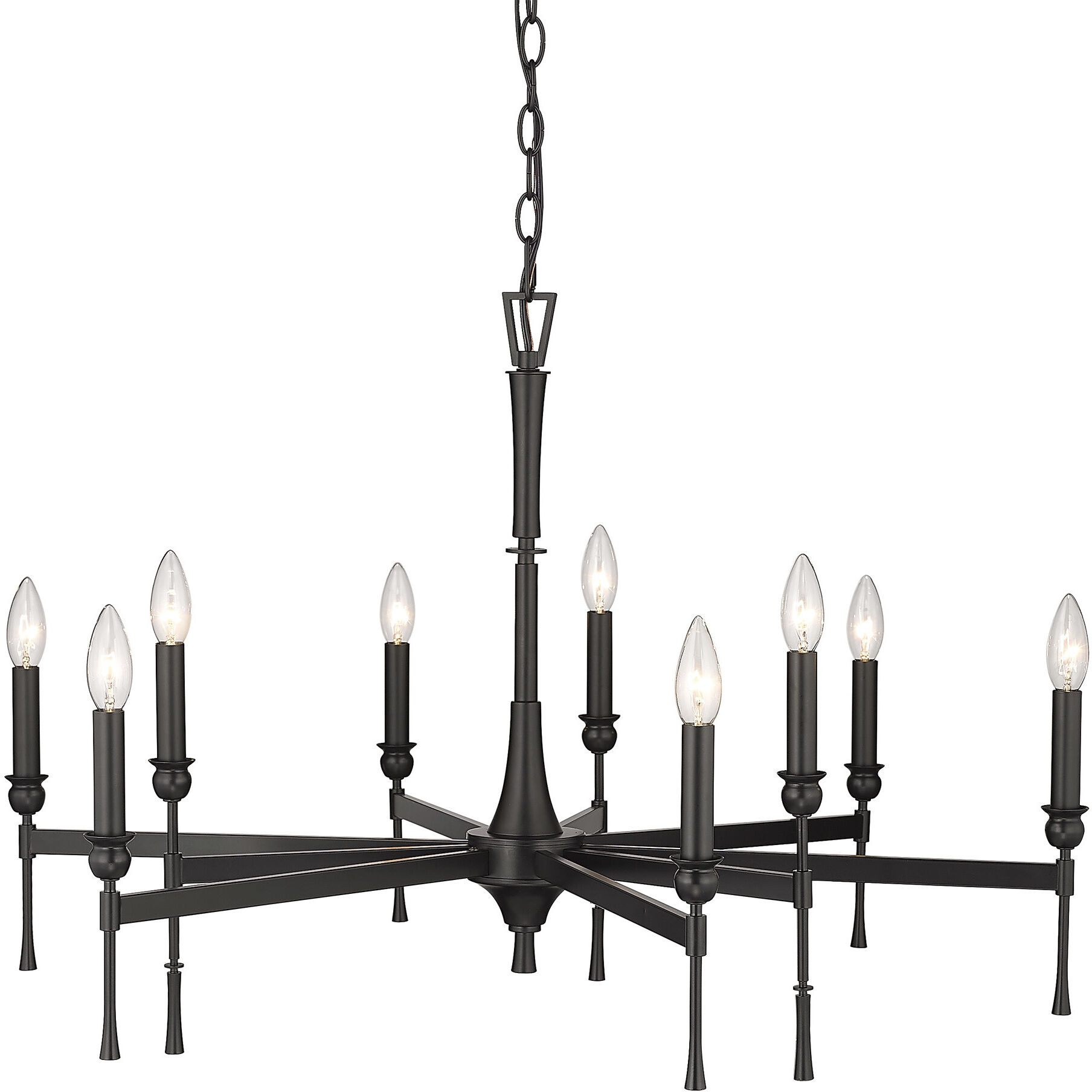 Landon 34 inch 60.00 watt Matte Black Chandelier Ceiling Light