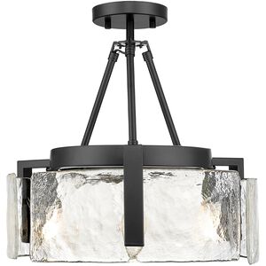 Aenon 3 Light 16.5 inch Matte Black Semi-Flush Ceiling Light