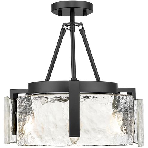 Aenon 3 Light 16.5 inch Matte Black Semi-Flush Ceiling Light