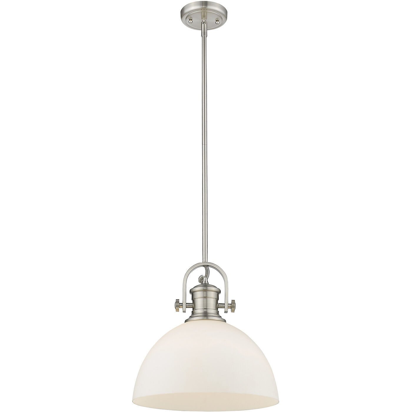 Yep Hines Pendant Ceiling Light in Pewter, Opal Glass, Large